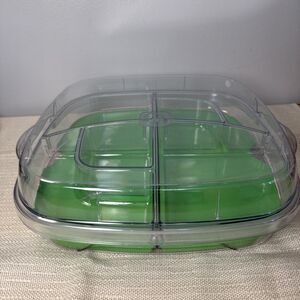 Pampered Chef Cool & Serve Large Divider Tray & Inserts for Veggies Deviled Eggs